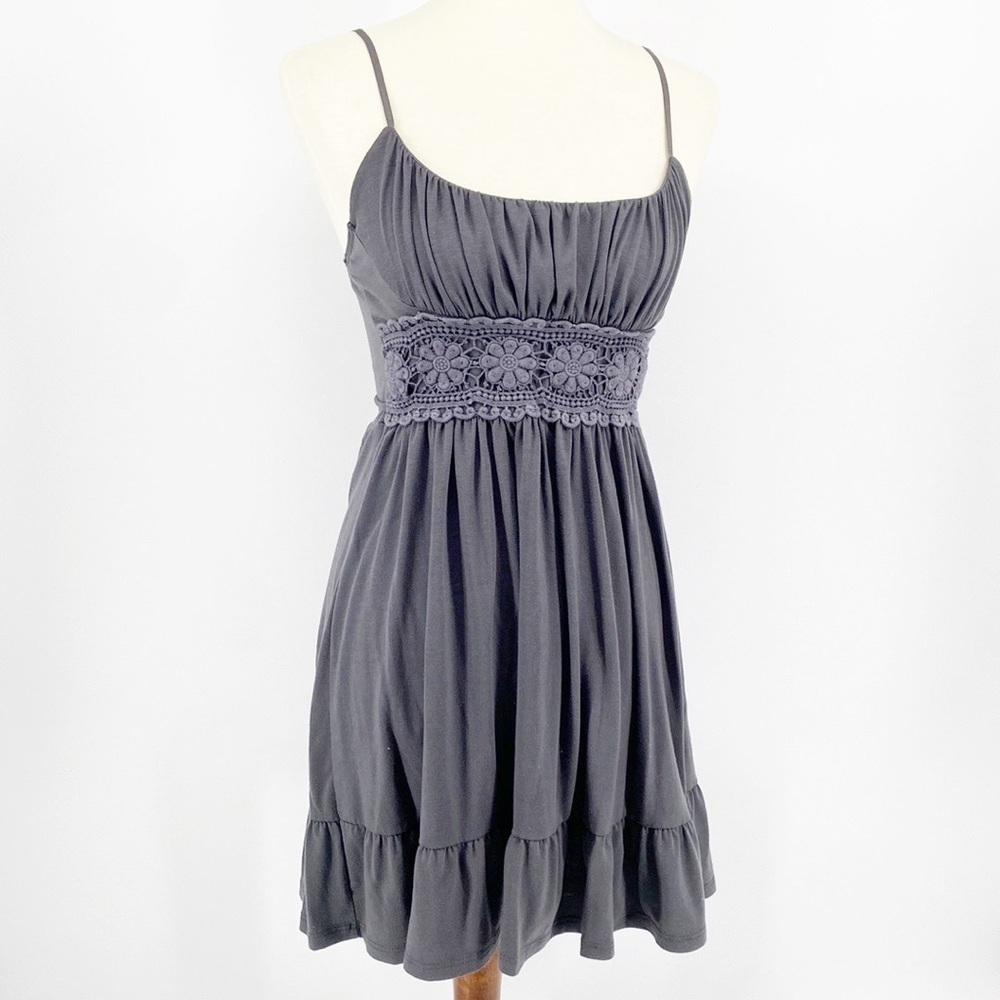 Robin Ruth Gray Ruched Mini Sundress